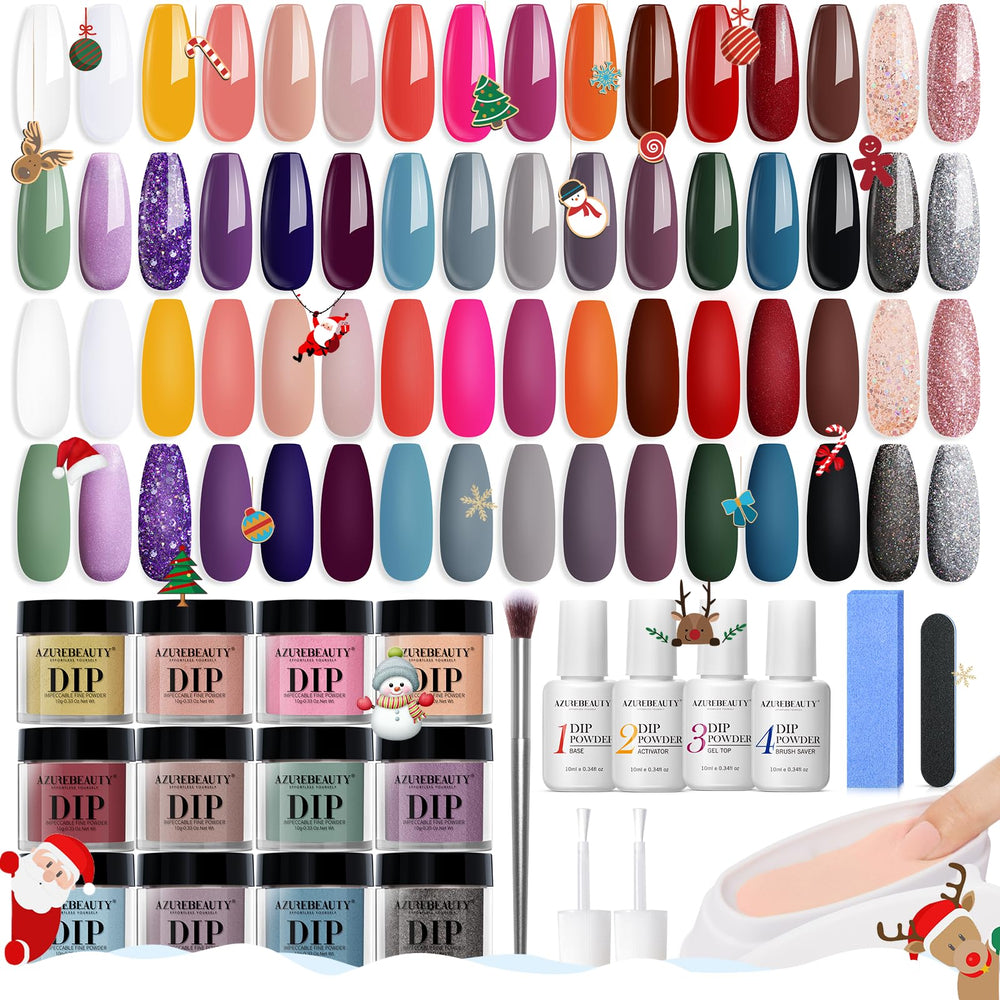 AzureBeauty dip powder kit 32 colors for versatile at-home manicure