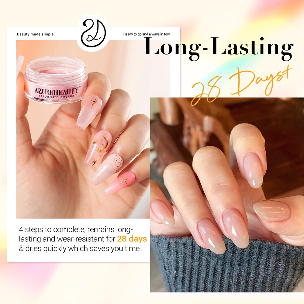 AzureBeauty base coat bottle provides smooth foundation for durable powder adhesion