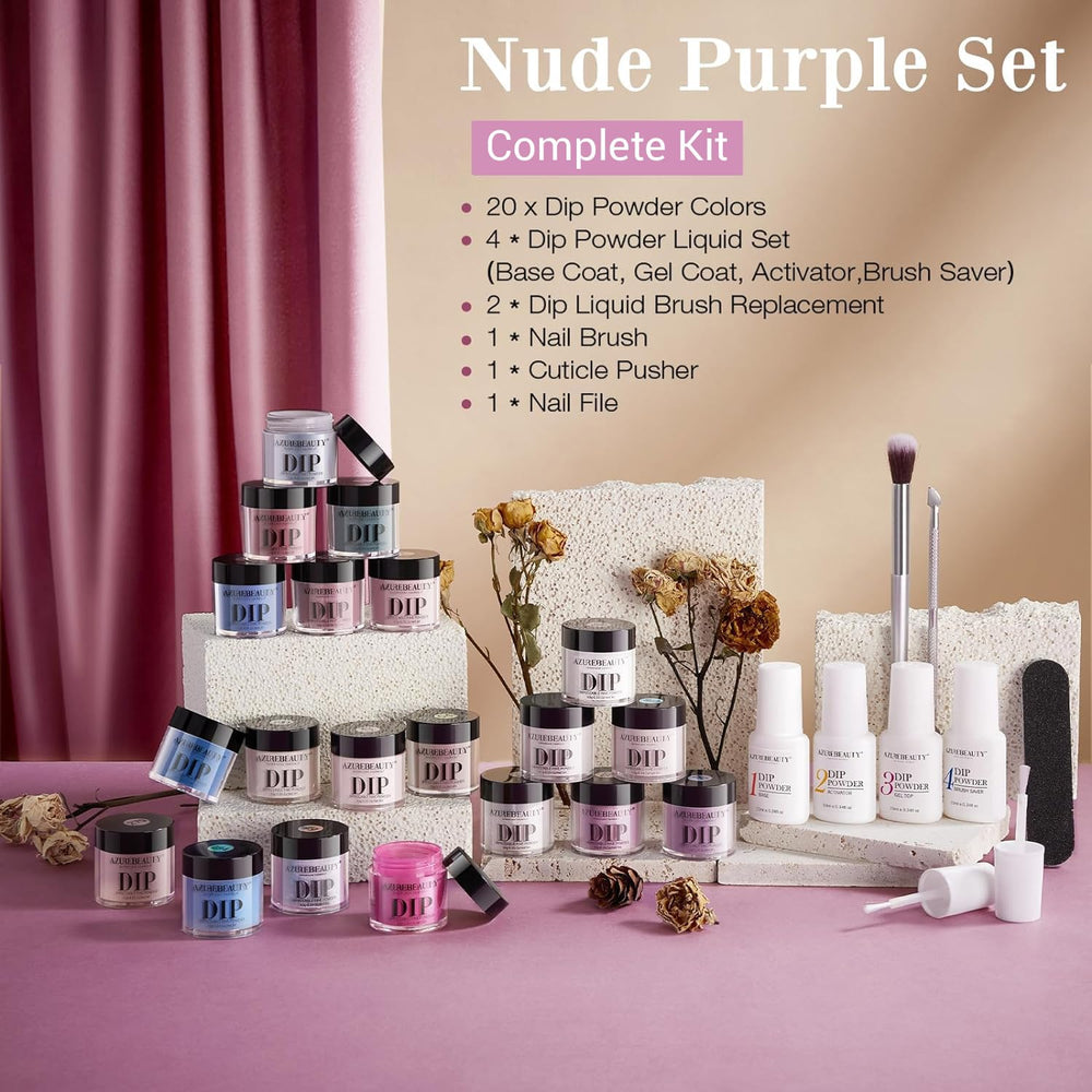 AZUREBEAUTY dip powder kit color palette supports endless shade combos.