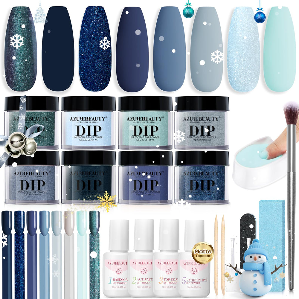 AzureBeauty dip powder kit eight colors for at-home nail art
