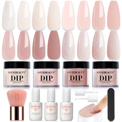 AZUREBEAUTY dip powder kit front view showcases an all-in-one DIY manicure setup.