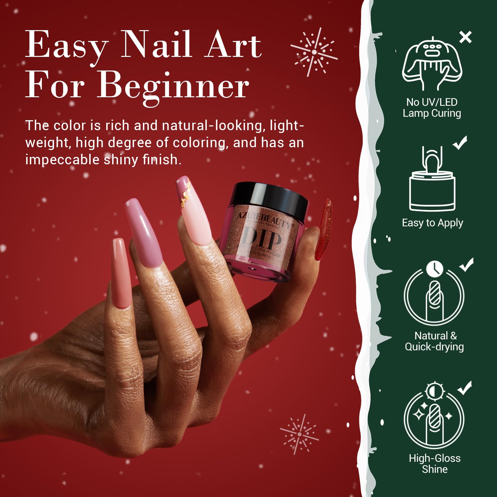AZUREBEAUTY dip powder kit recycle tray demonstrates eco-friendly nail setup