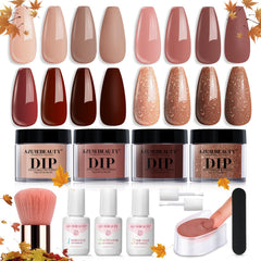 AZUREBEAUTY dip powder nude-brown shade for natural-looking everyday nails