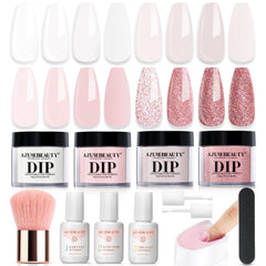 AZUREBEAUTY polvo transparente para uñas, acabado suave y duradero.