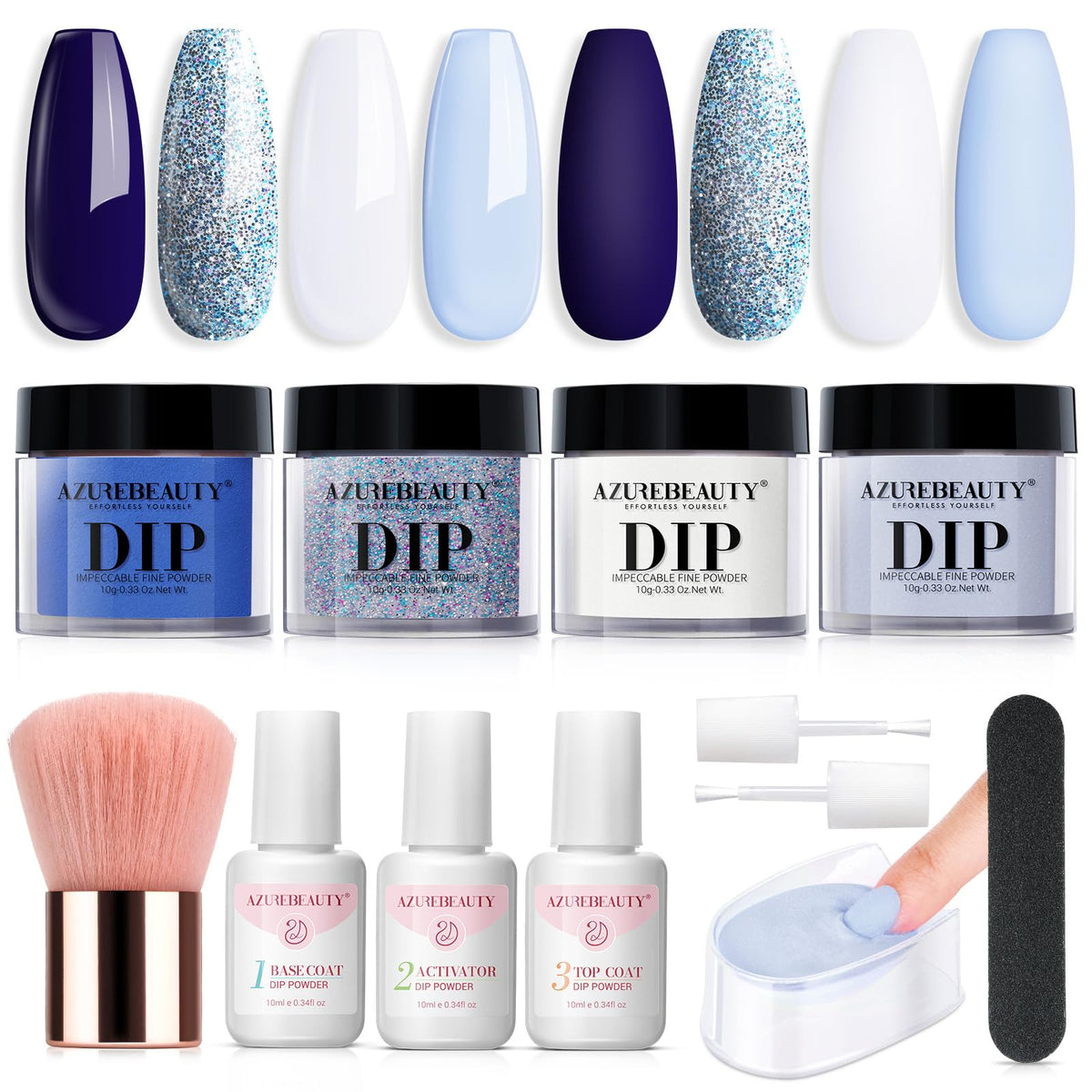 AZUREBEAUTY kit completo de polvo de inmersión para uñas en casa