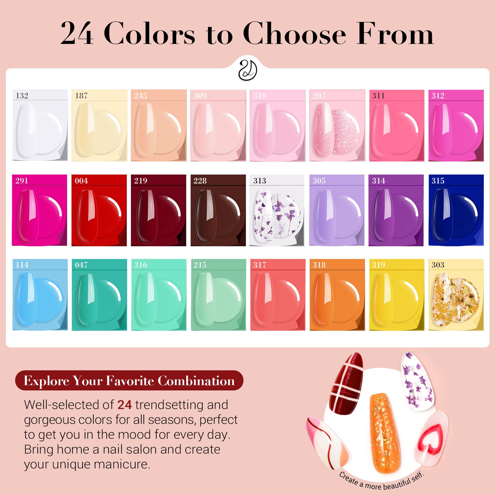 AzureBeauty nail art supplies set for French tips and accents