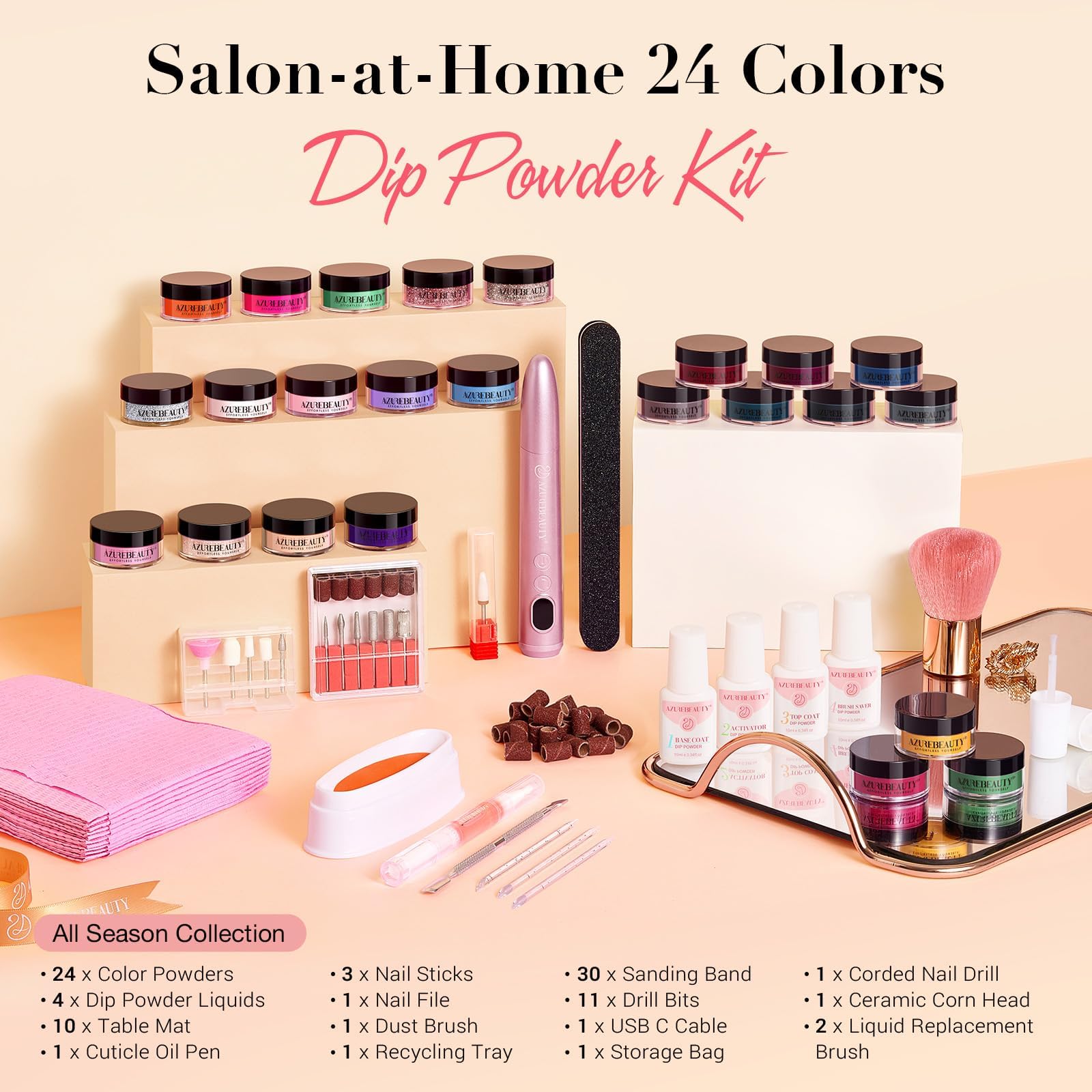 AZUREBEAUTY nail sticks and file set for smooth edges