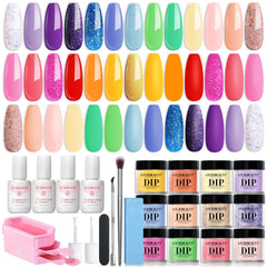 AzureBeauty neon dip powder kit color swatches for vibrant summer nails.
