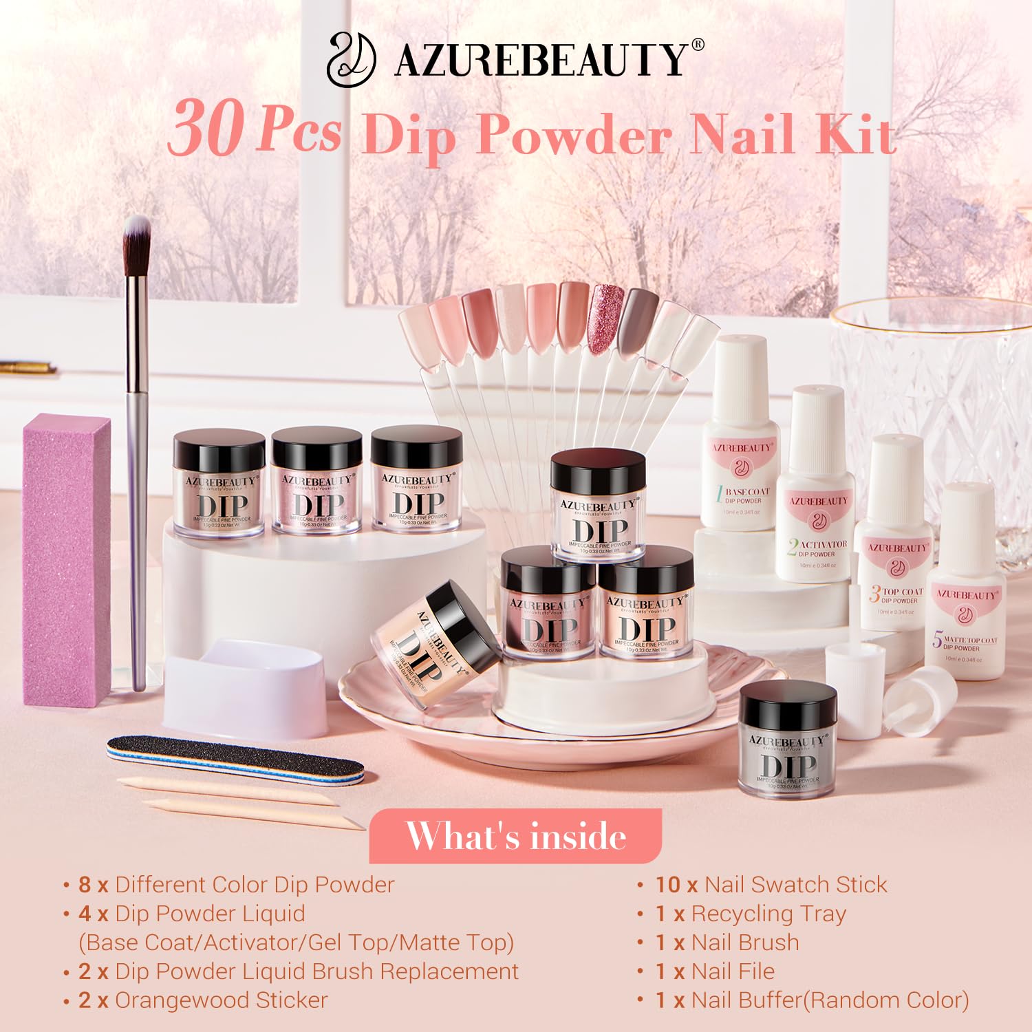 AzureBeauty recycling tray keeps dip powder neat during manicure.