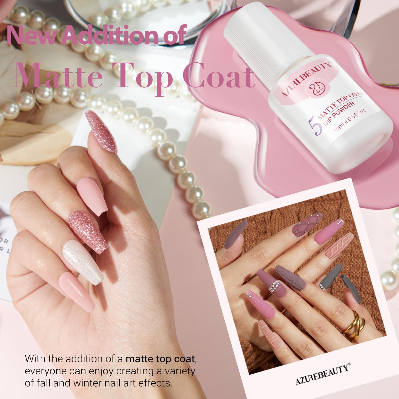 AzureBeauty top coat liquid adds glossy shine and protection.