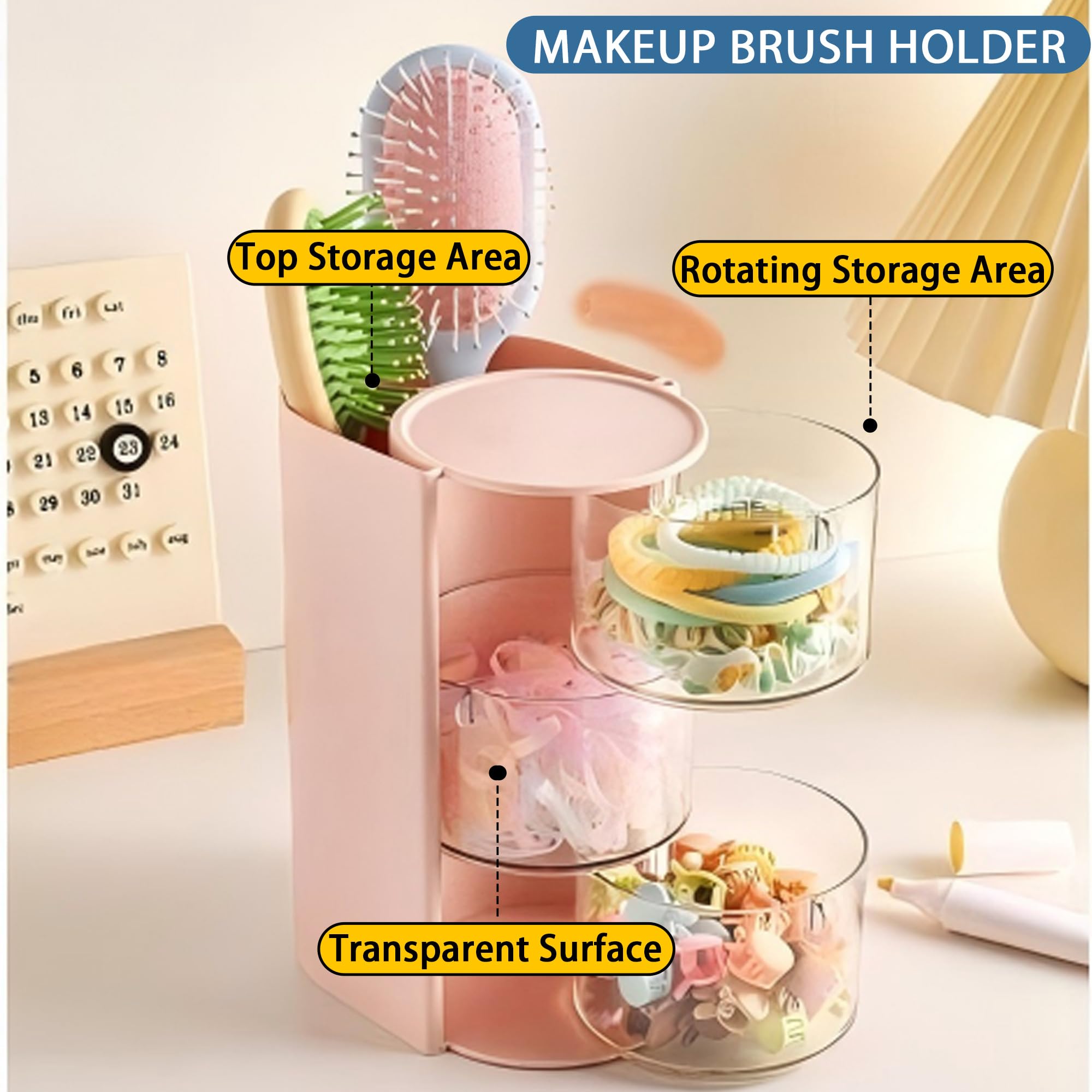 Azurphoric powder puff layer keeps puffs and cotton swabs organized and easy to grab