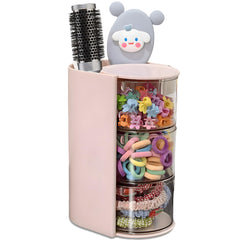 Azurphoric hair accessories organizer with rotating 180 design helps access items quickly on pink vanity
