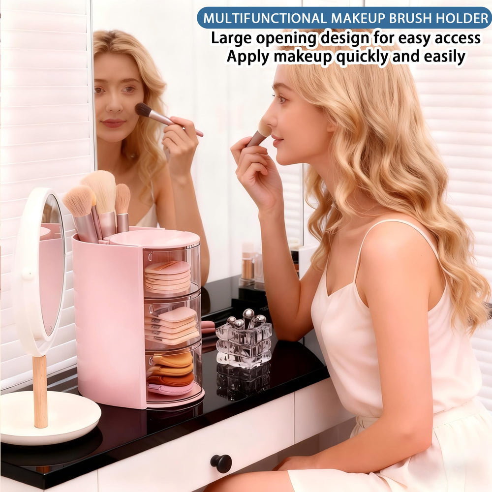 Azurphoric space-saving organizer fits countertops or dressers while maximizing vertical storage