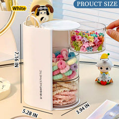Azurphoric makeup-brush-and-powder-puff-storage keeps tools organized.