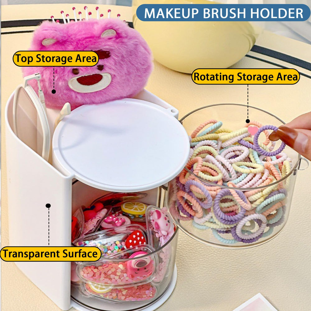 Azurphoric soporte para cepillos y maquillaje de dos capas facilita el acceso.