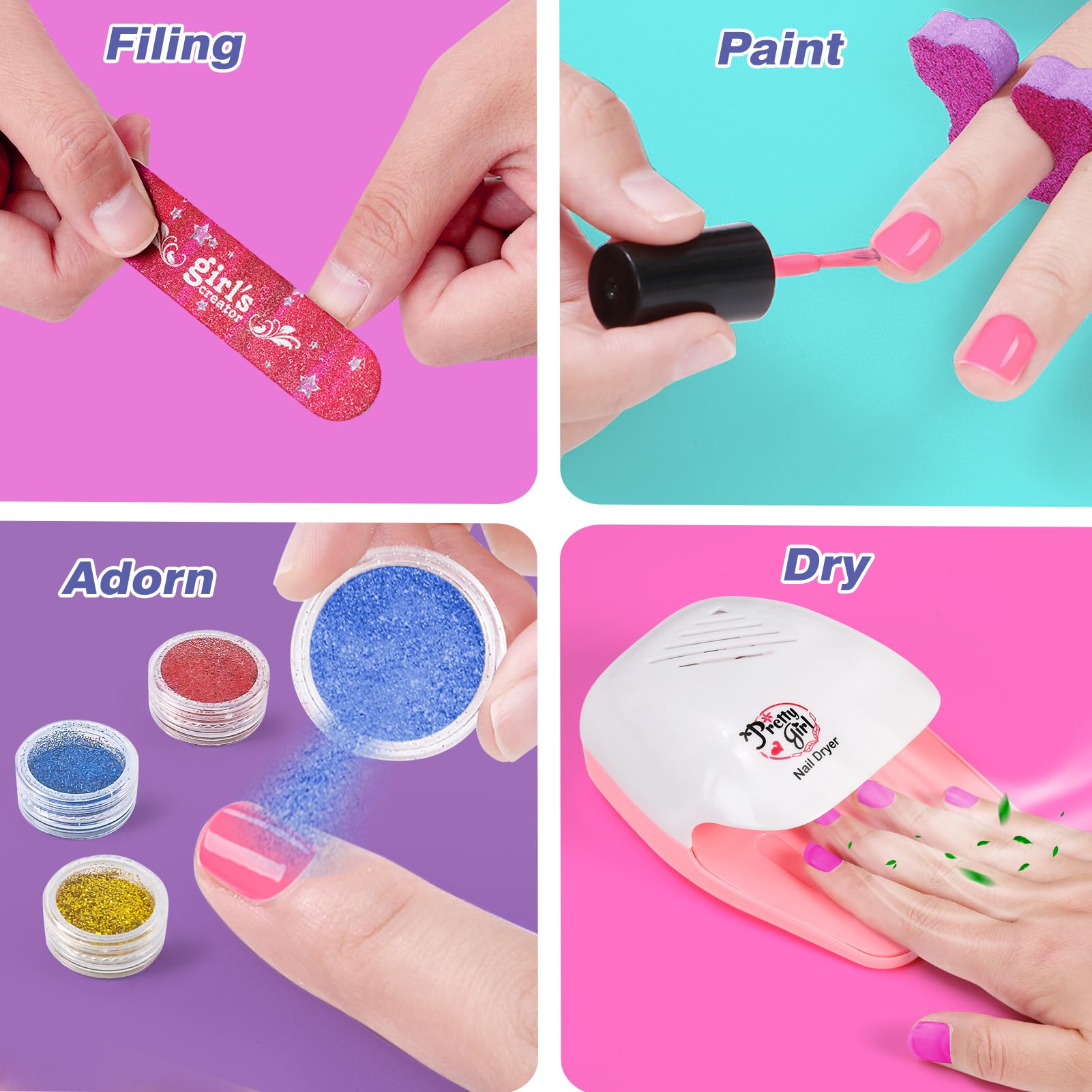 B Bascolor glitter powders for easy nail artistry