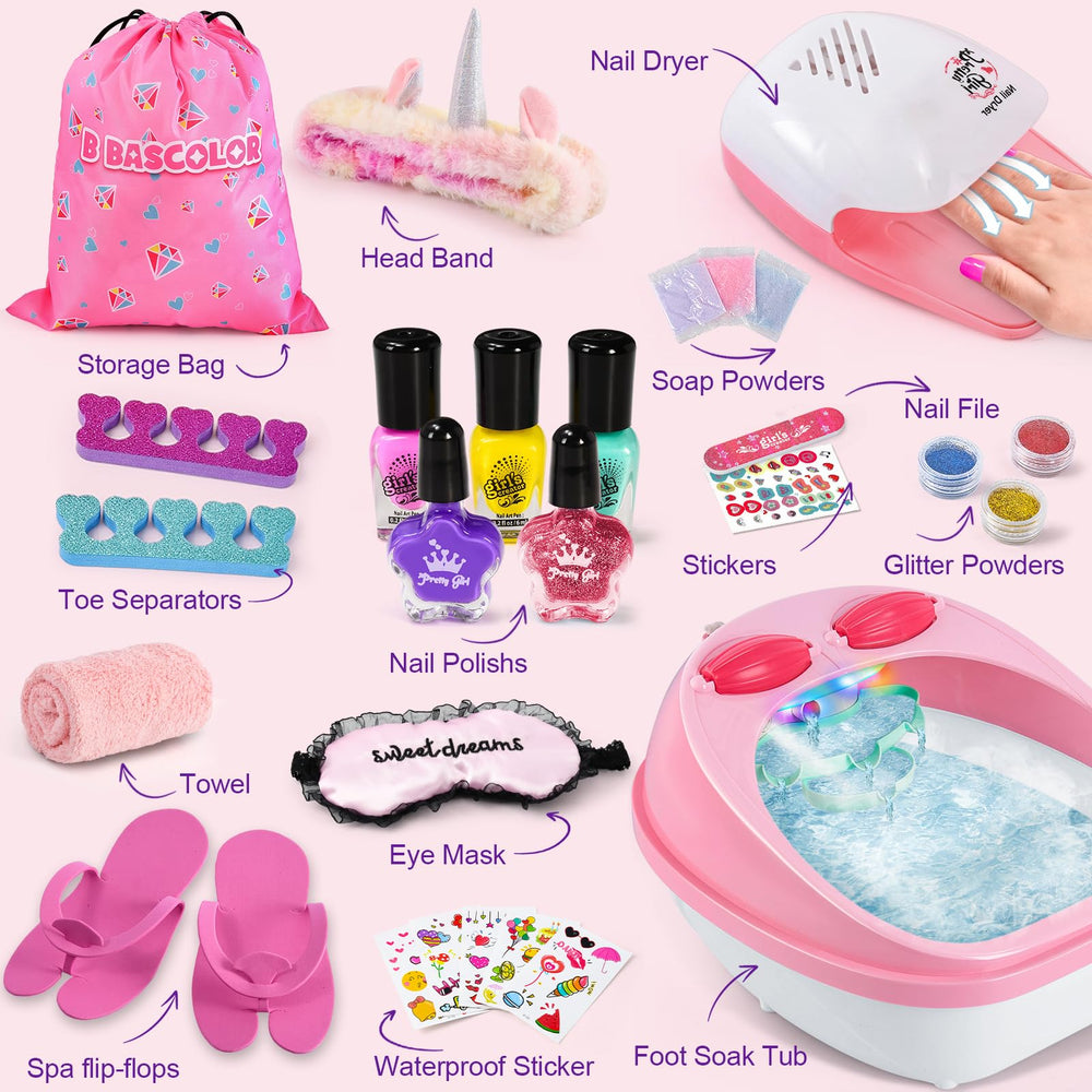 B Bascolor pedicure spa kit includes tools for playful nail care
