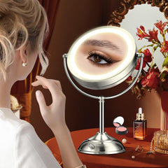 B Beauty Planet 9-inch lighted mirror front view enables consistent lighting for daily makeup.