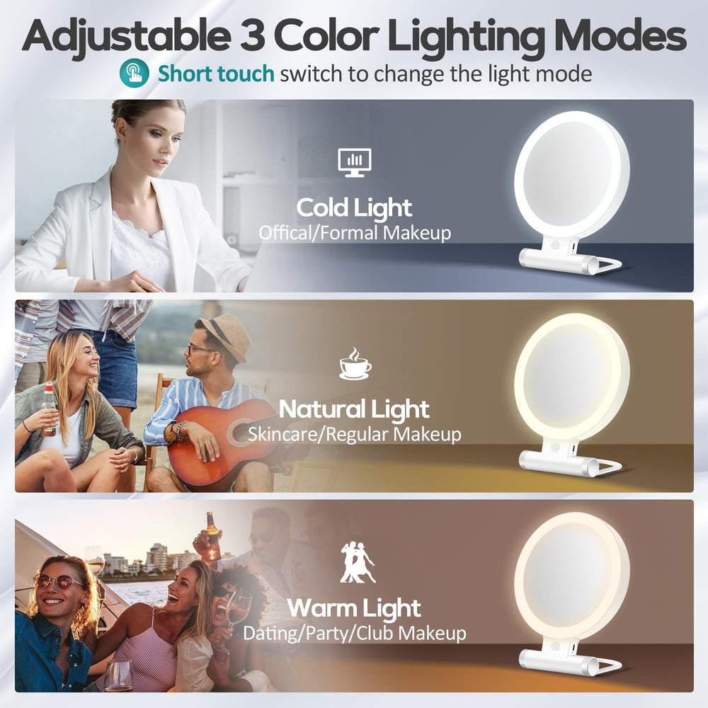 B Beauty Planet adjustable light modes in warm, white and daylight for accurate visibility.