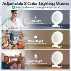 B Beauty Planet adjustable light modes in warm, white and daylight for accurate visibility.