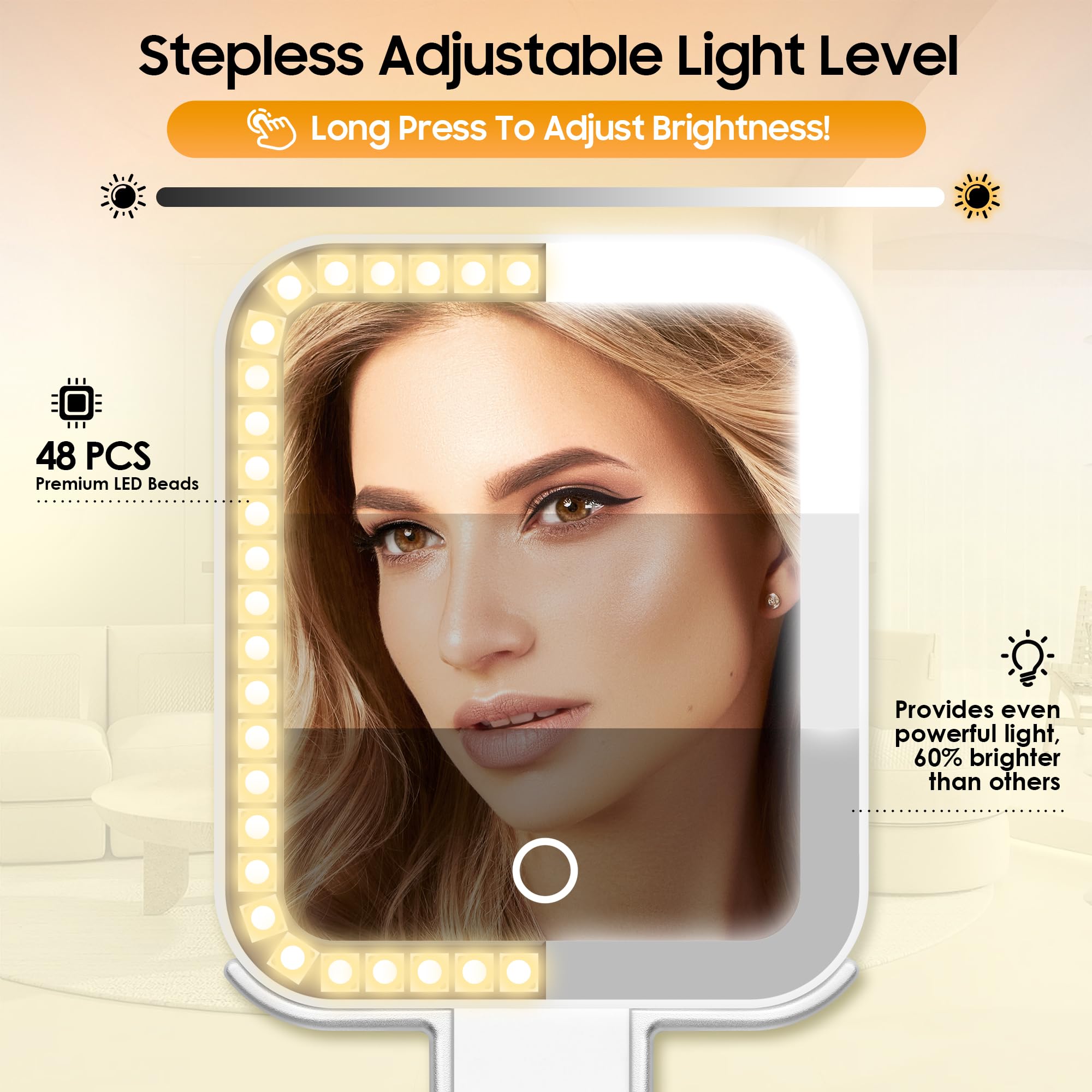 B Beauty Planet lightweight mirror fits bags for travel-ready beauty.