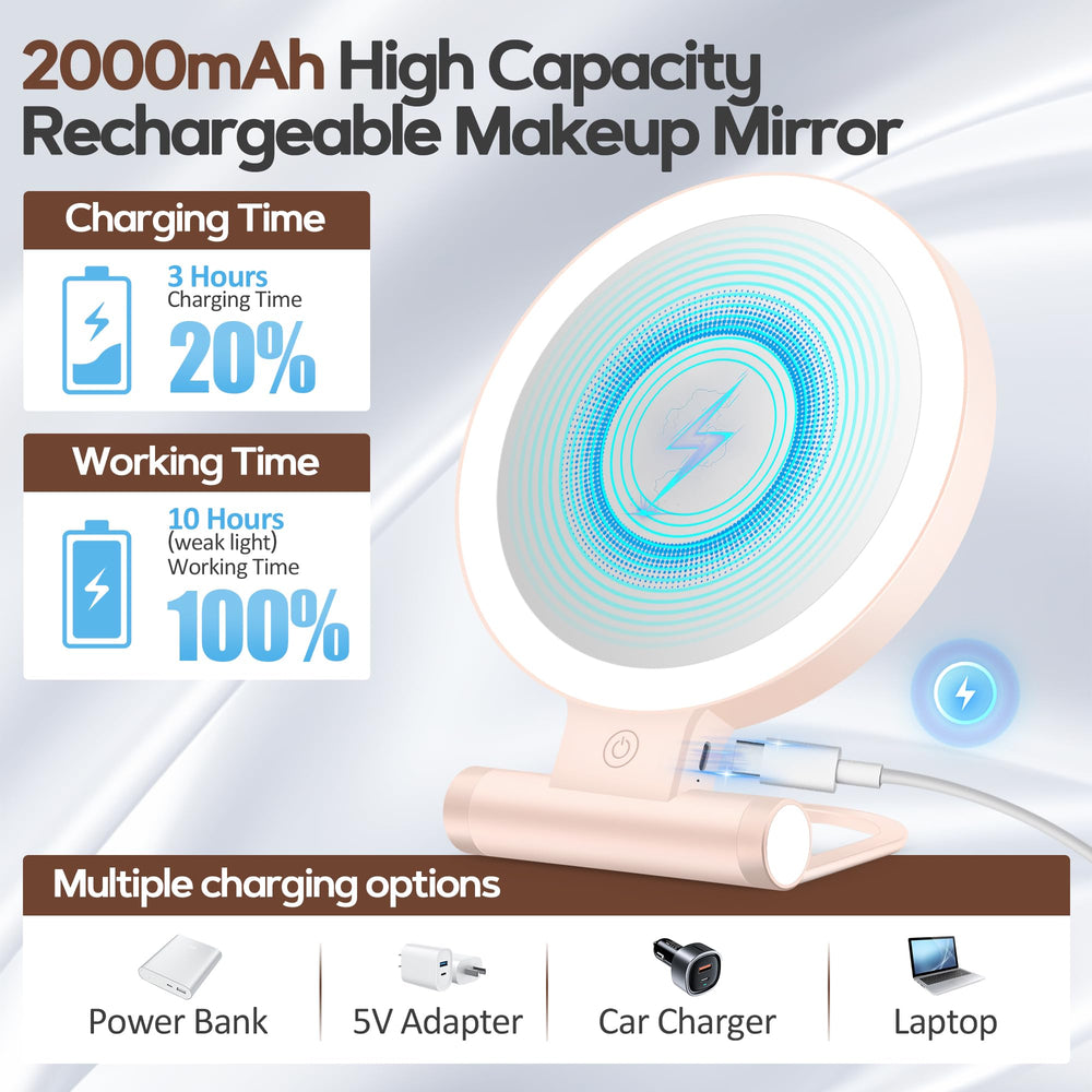 B Beauty Planet portable pink mirror fits handbags for travel touch-ups.