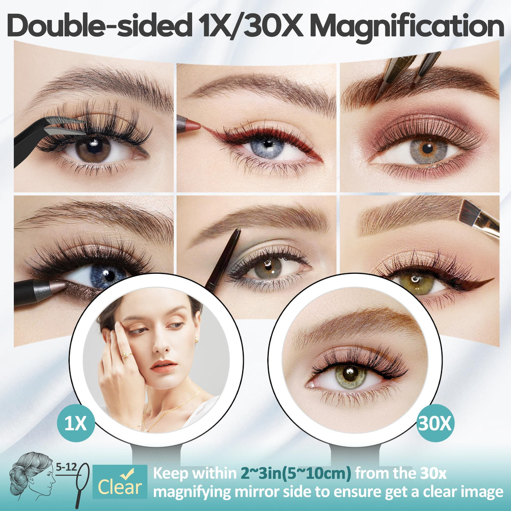 B Beauty Planet magnifying mirror light settings aid accurate color matching.