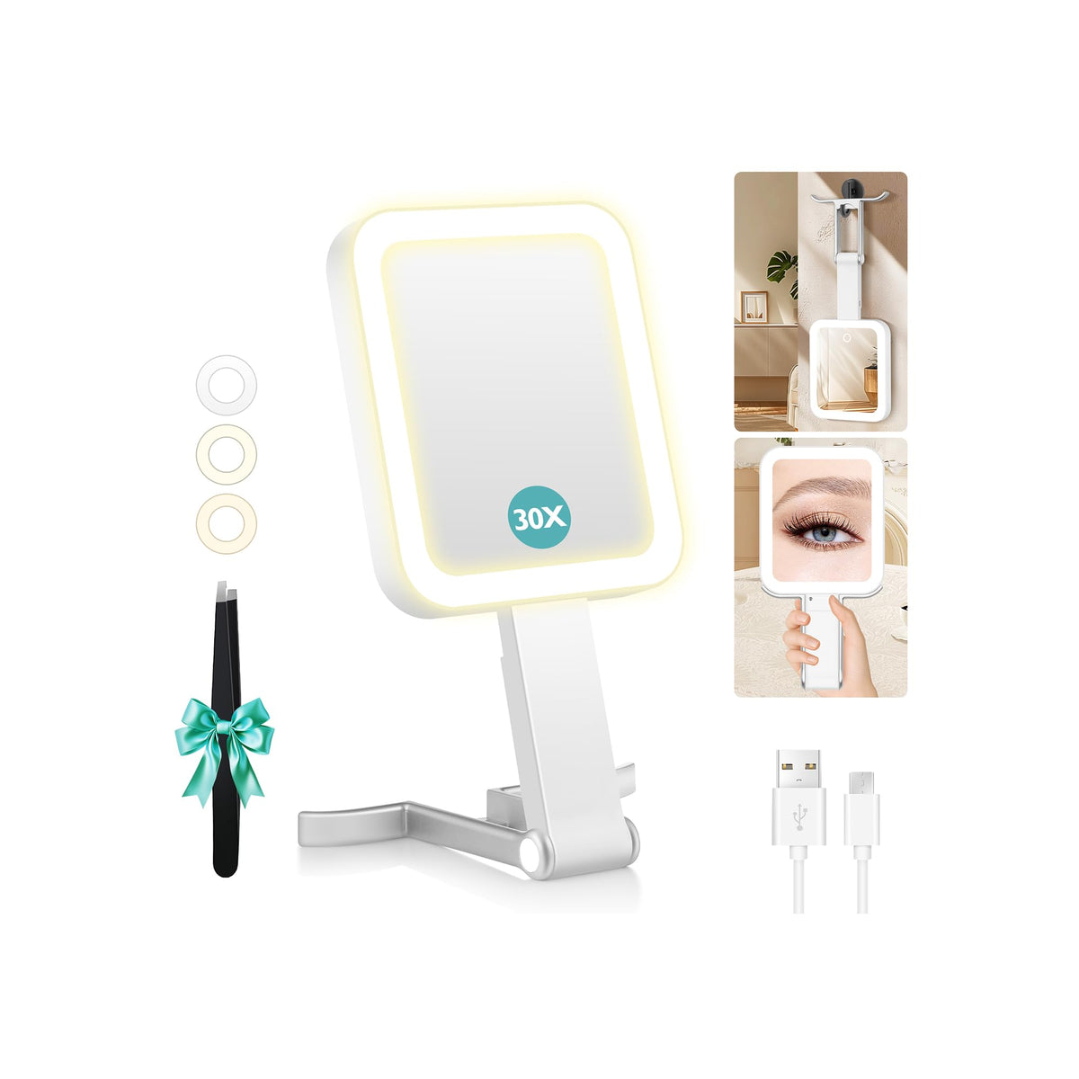B Beauty Planet magnifying travel mirror 1x view for daily makeup checks.
