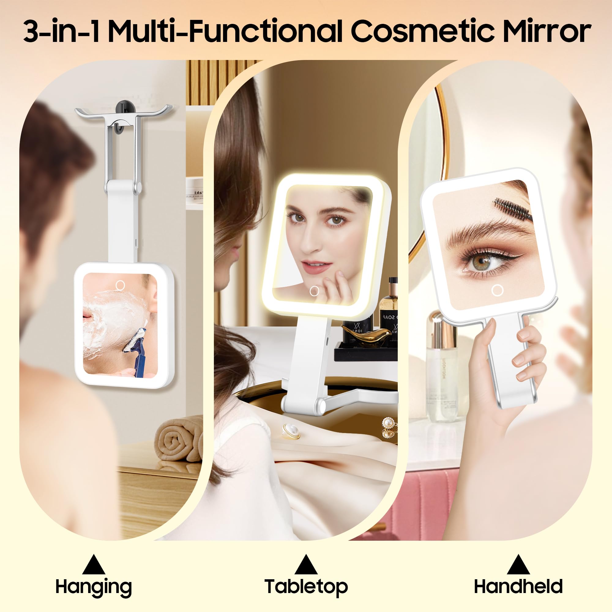 B Beauty Planet magnifying travel mirror 30x close-up for precise brow shaping.