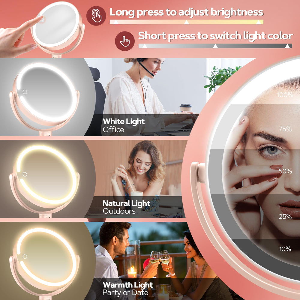B Beauty Planet makeup-mirror-360-rotation demonstrates versatile angle options