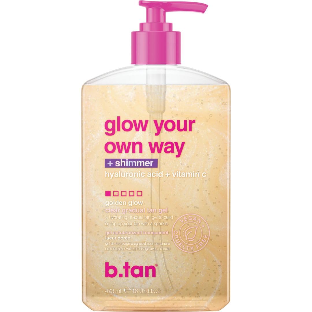 B.TAN clear gradual self tan gel bottle pump for easy, even glow