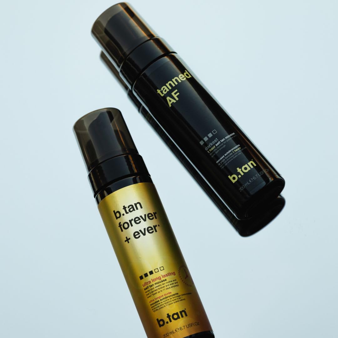B.TAN result visual shows streak-free natural-looking tan.