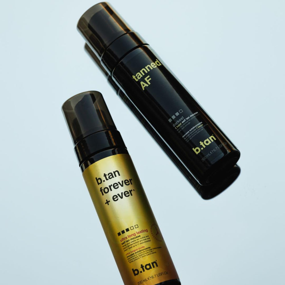 B.TAN result visual shows streak-free natural-looking tan.