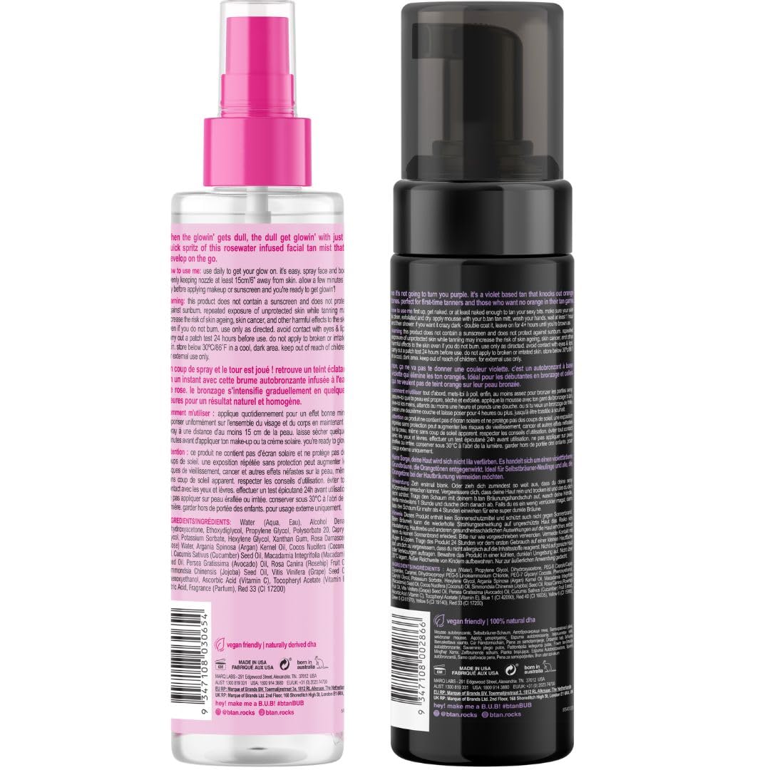 B.TAN Violet face mist bottle for head-to-toe gradual glow