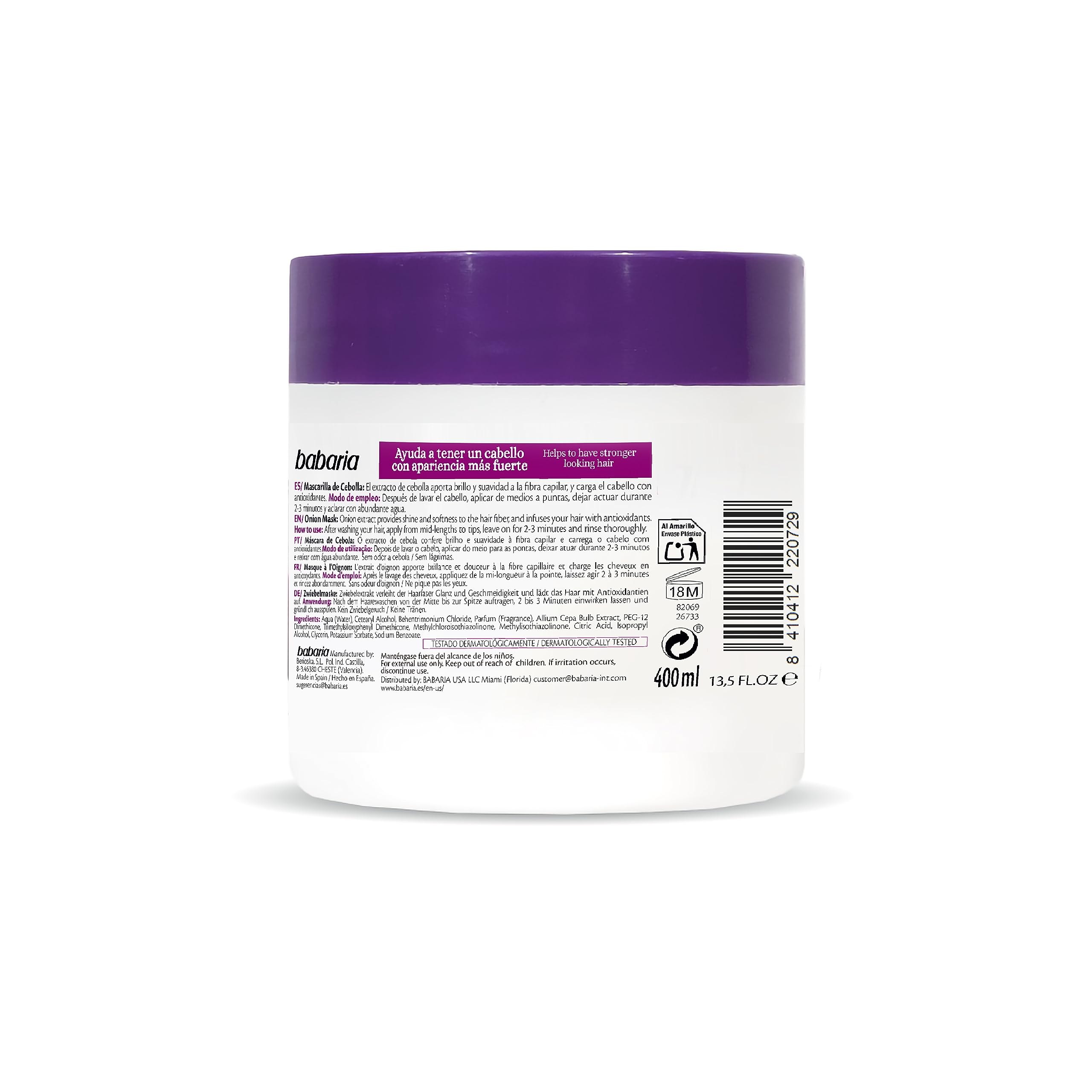 Babaria Onion Hair Mask texture close-up highlights rich conditioning.