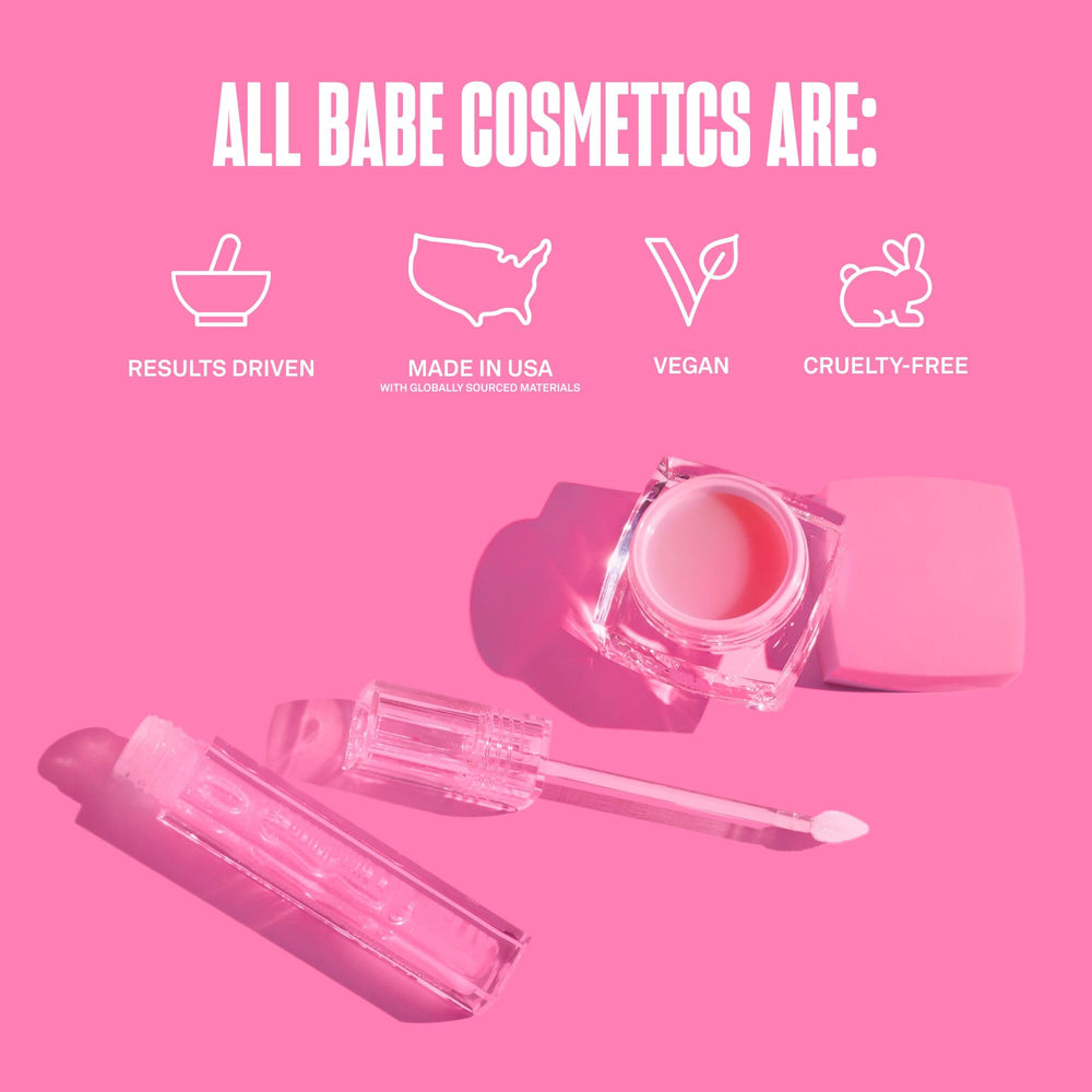 Babe Original Babe Glow immediate smoothing swatches showing quick lip appearance improvement.
