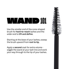 Babe Original Babe Lash Máscara de larga duración para acabado intenso todo el día.