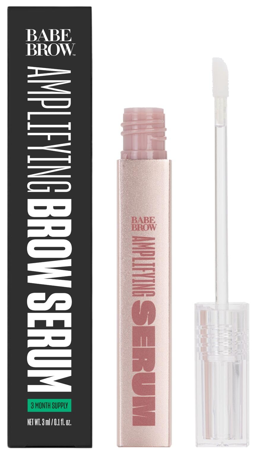 Babe Original Brow Serum bottle—compact 3mL size for easy nightly use.