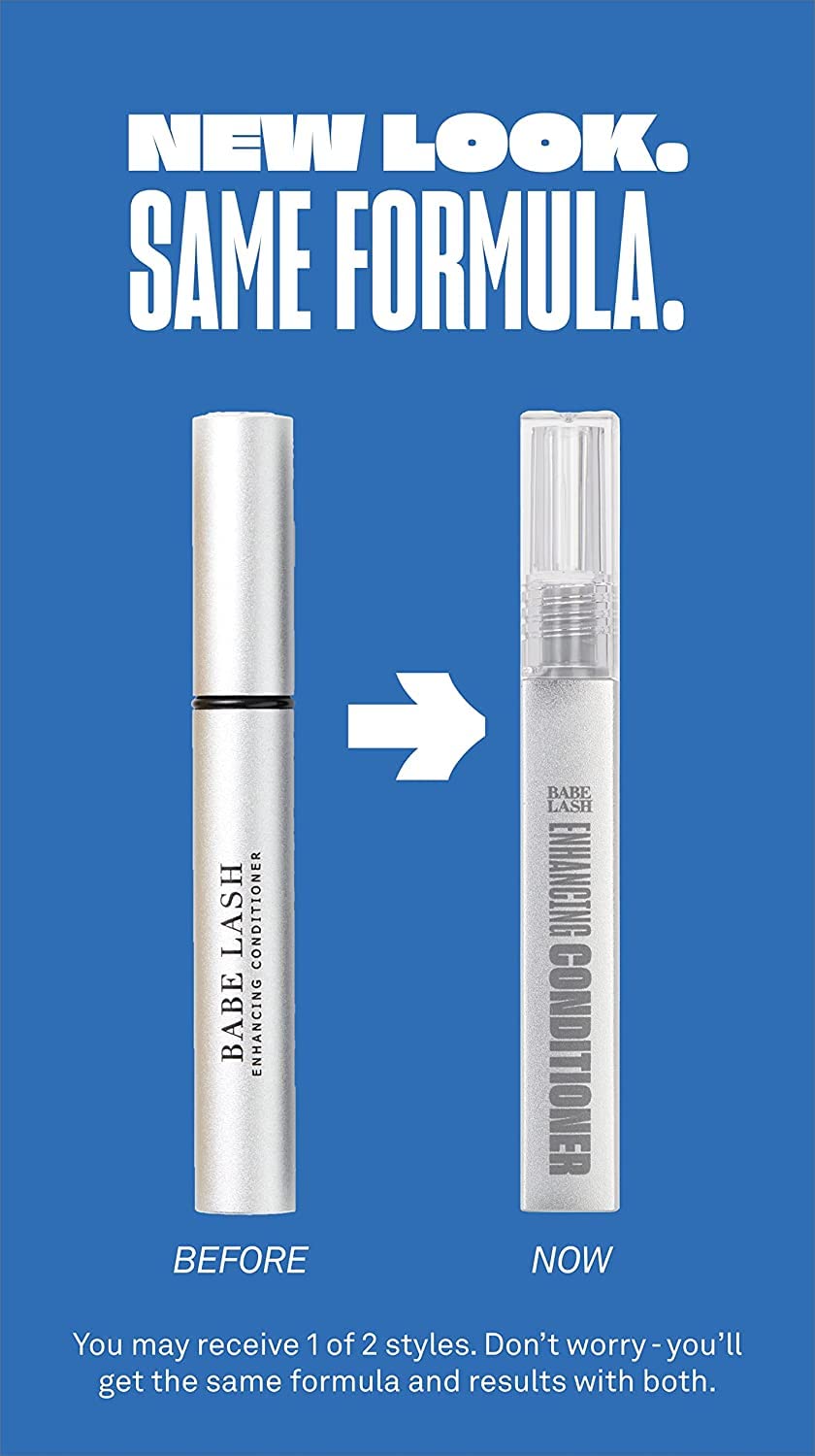 BABE ORIGINAL lash conditioner brush applicator demonstrates precise application for fuller-looking lashes.