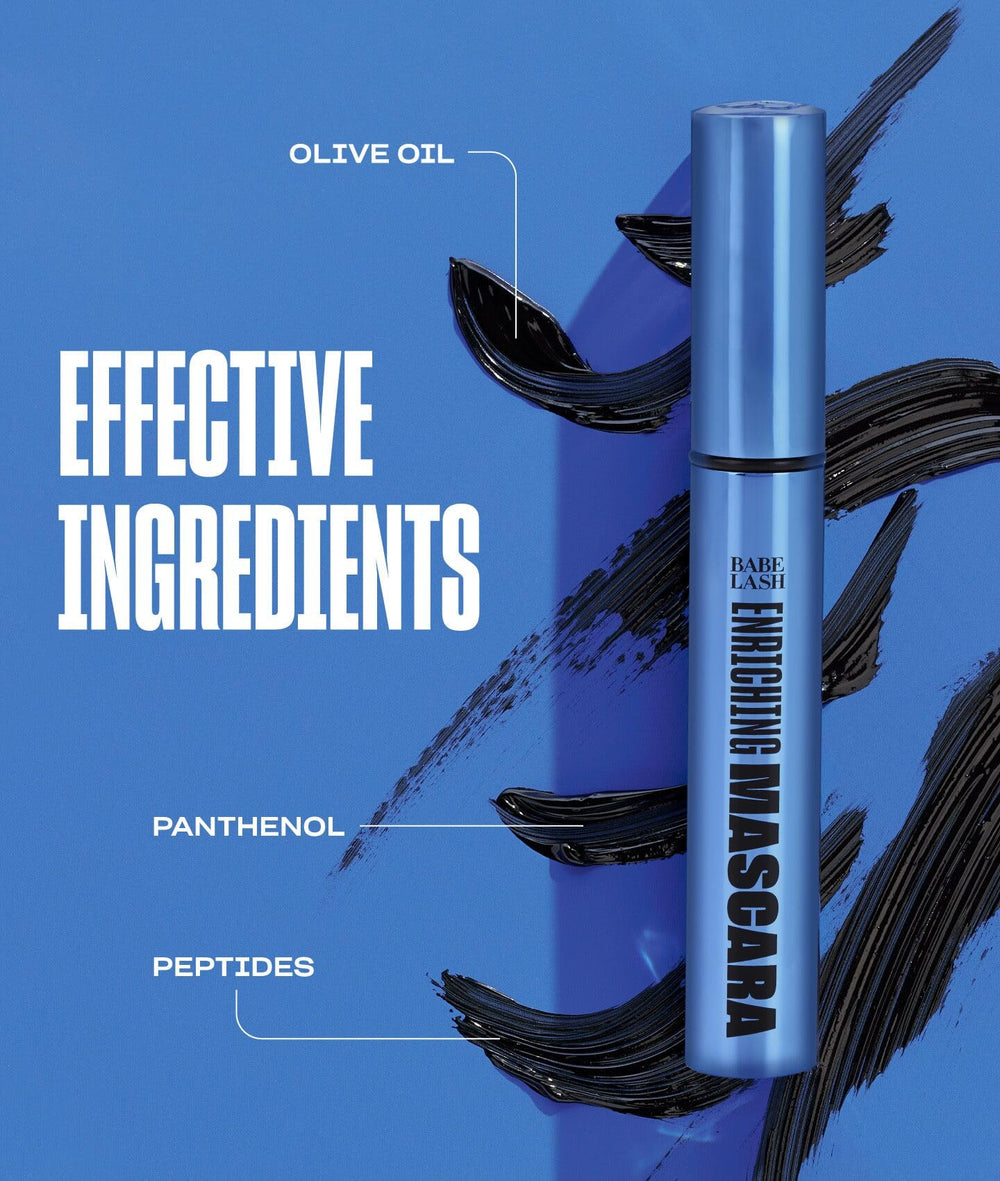 BABE ORIGINAL Enriching Mascara application stroke demonstrates buildable volume without heaviness.