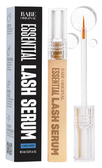 Babe Original Eyelash Serum bottle closeup shows vegan, cruelty-free formula for healthier looking lashes.