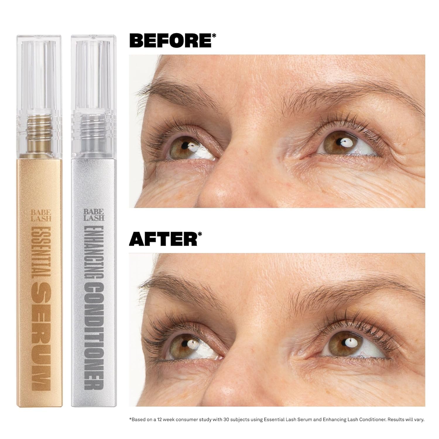 Babe Original Lash Enhancing Conditioner brush applicator enables precise daily lash application.