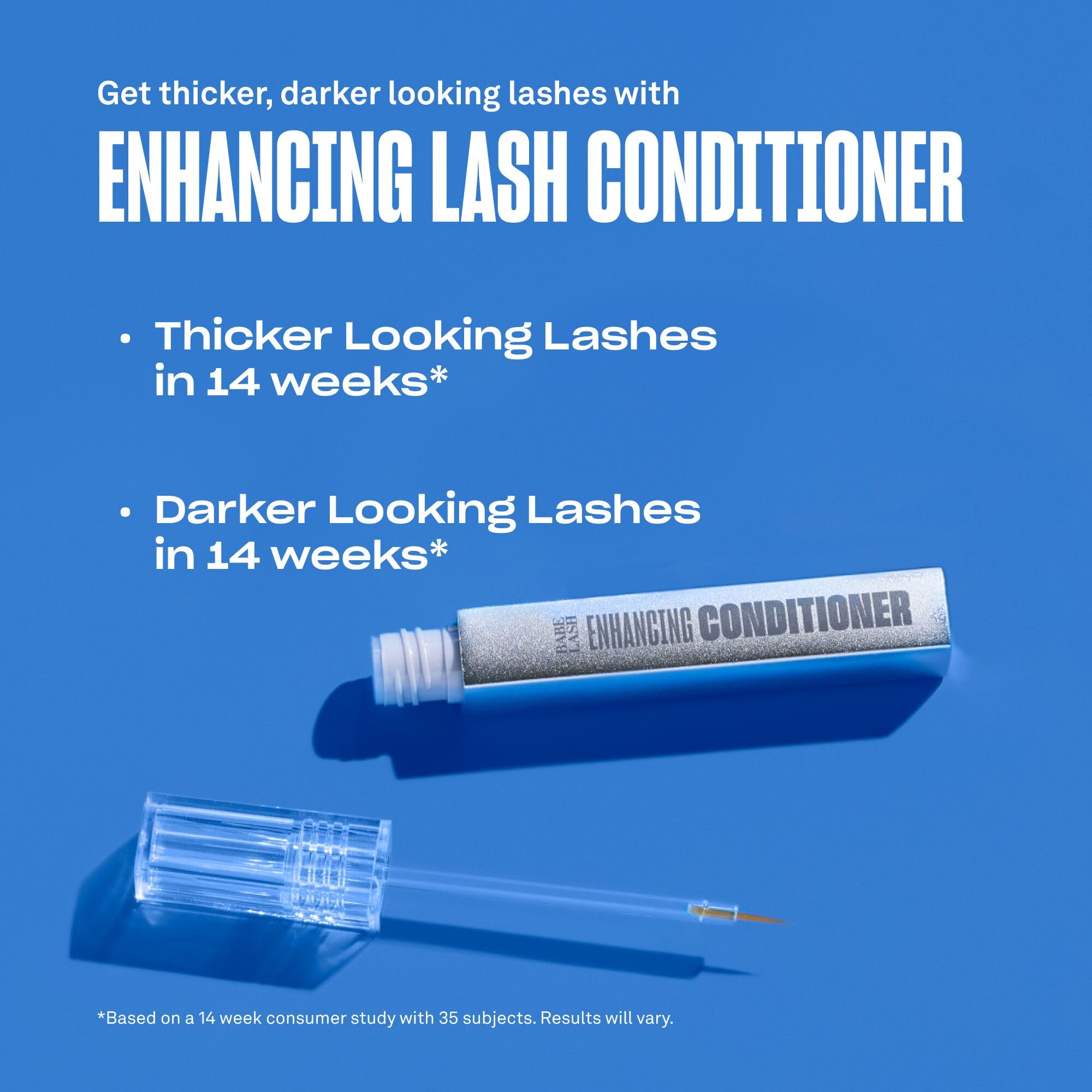 Babe Original lash conditioner closeup highlights smooth formula for easy use.