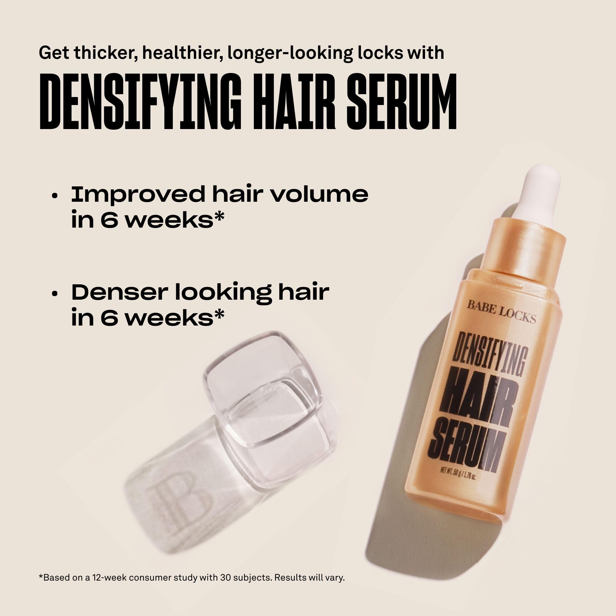 Babe Original Locks Densifying drops pipette highlights precise dosing for consistent application.