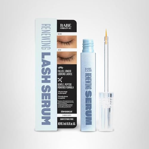 BABE ORIGINAL Renewing Lash Serum packaging box signals premium renewal