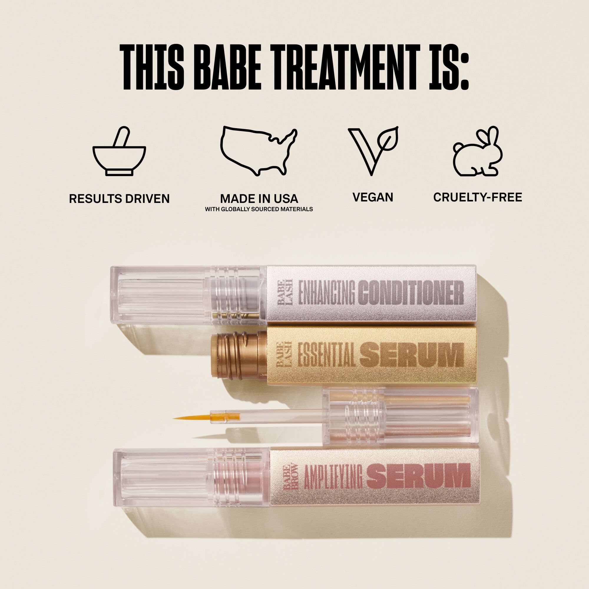 Babe Original brow serum application showing precise strokes