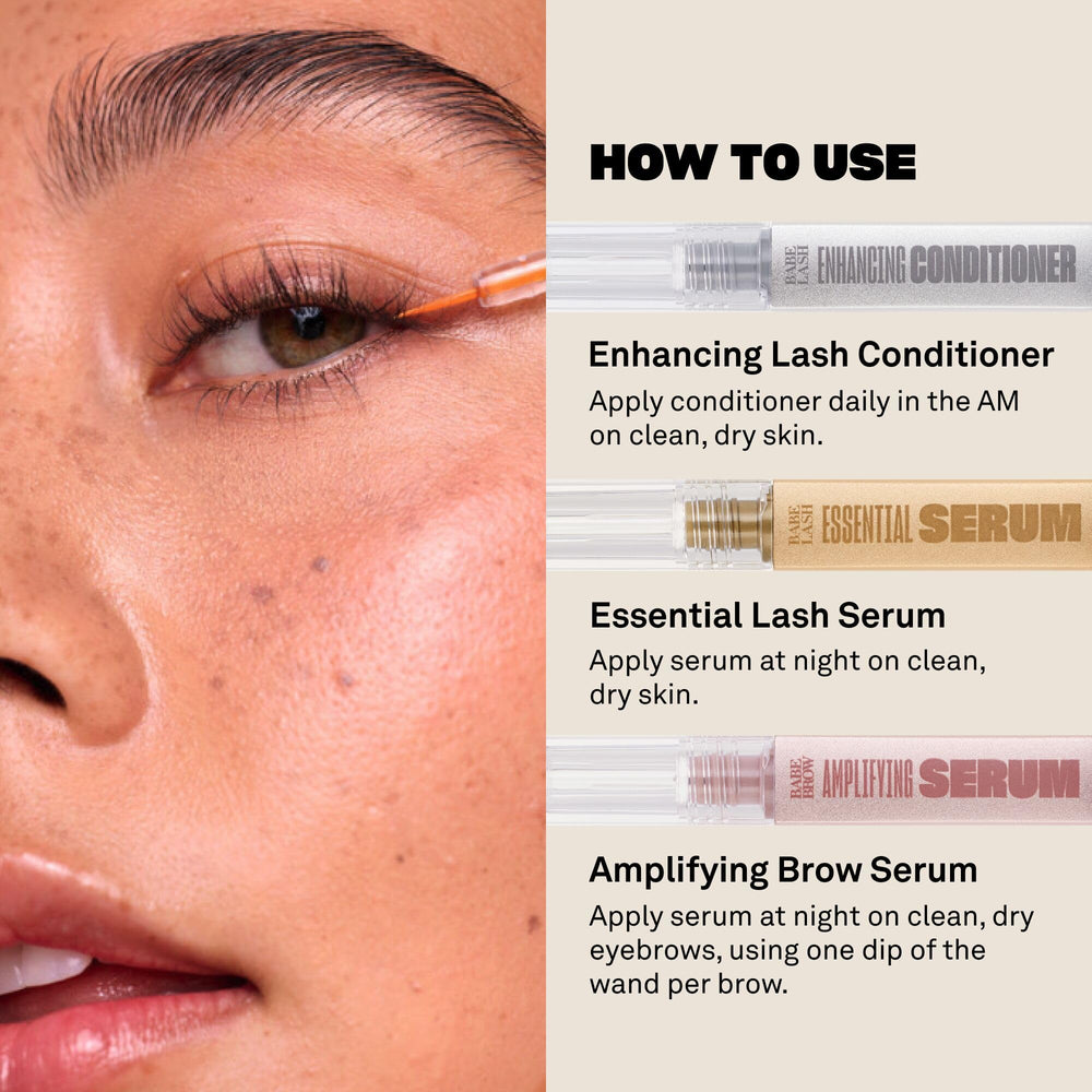 Babe Original lash conditioner brush on application close up