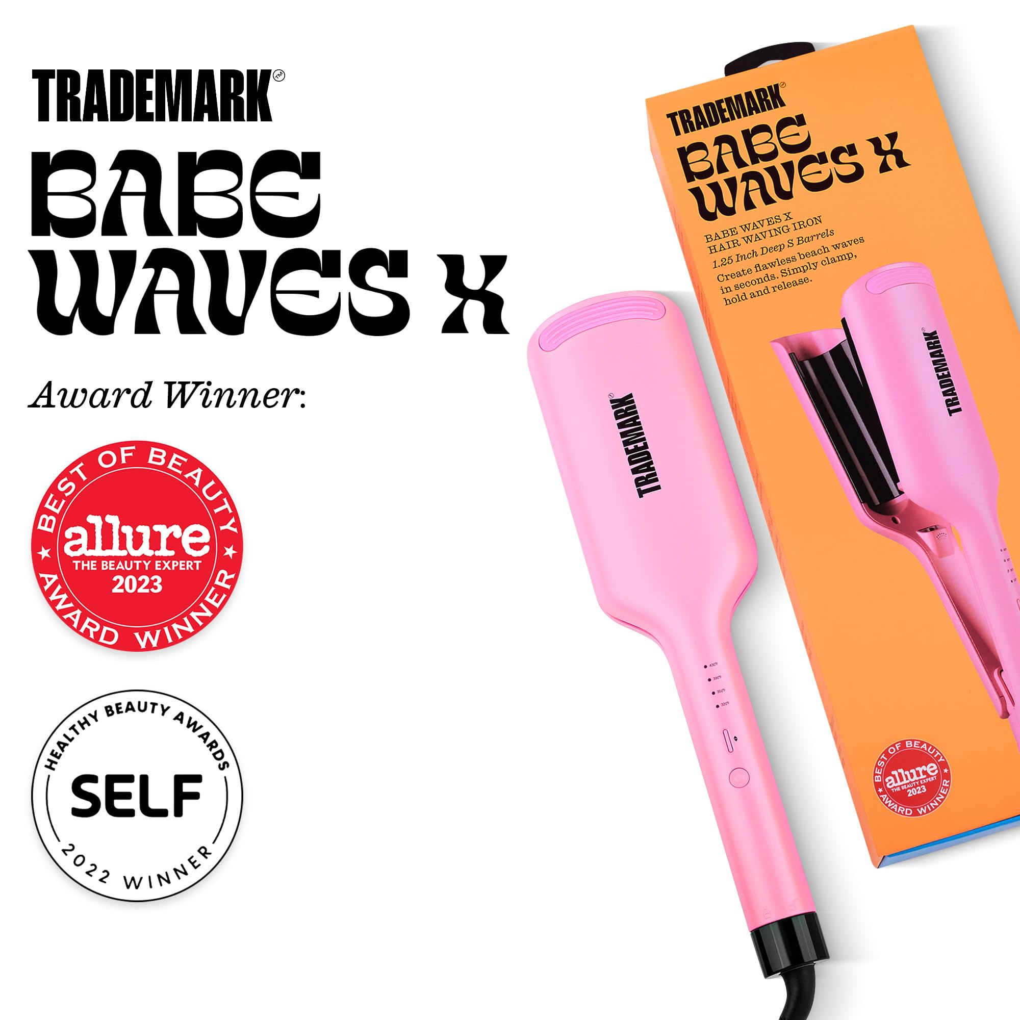 Babe Waves X 32mm barrels create soft, beachy waves.