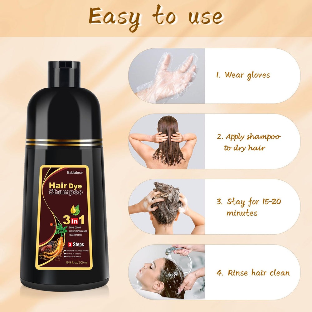 Bablabear gray hair coverage result reveals natural-looking color.