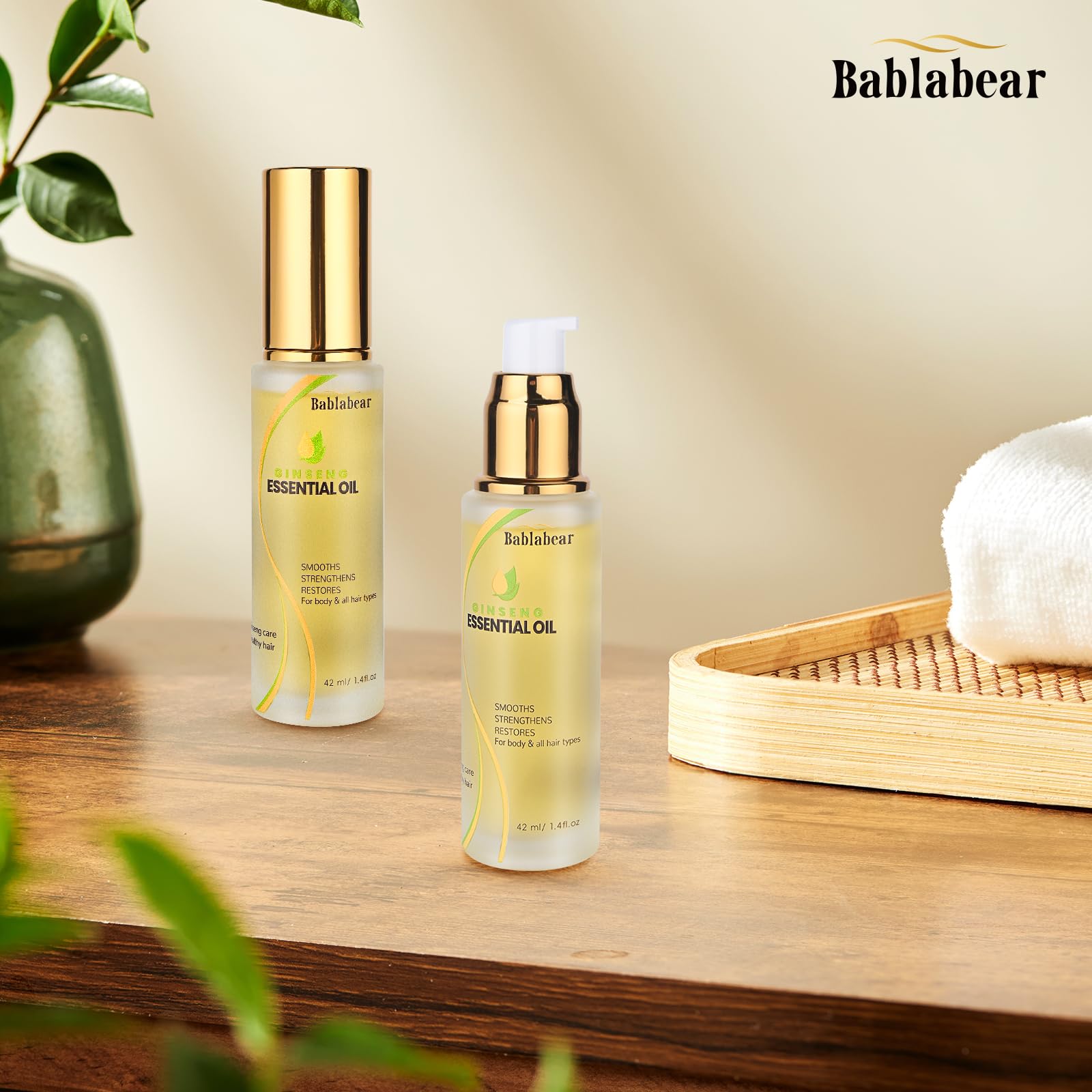 Bablabear Hair Oil applied to wet hair mid-length to ends.